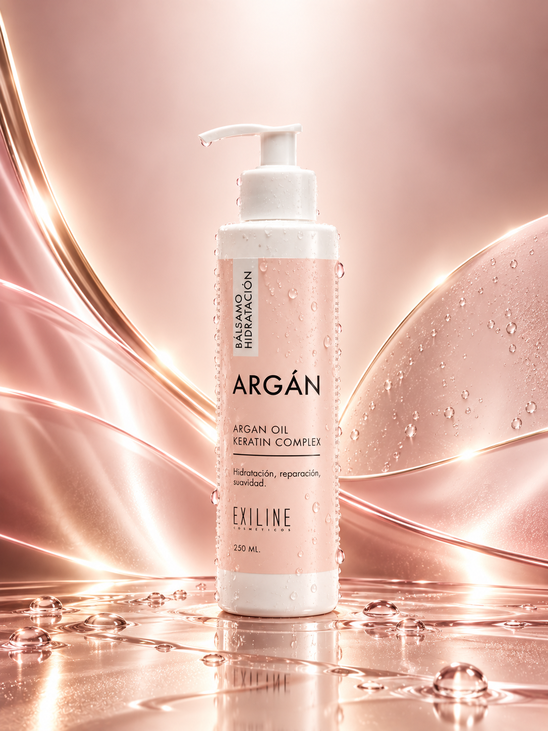 Bálsamo Argan Hydrating de Exiline Professional, disponible en María y Sol.